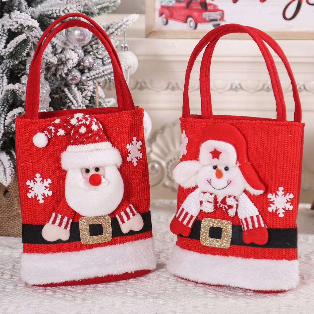 Christmas Decorations Handheld Gift Bag Santa Snowman Bear Elk Handheld Gift Bag