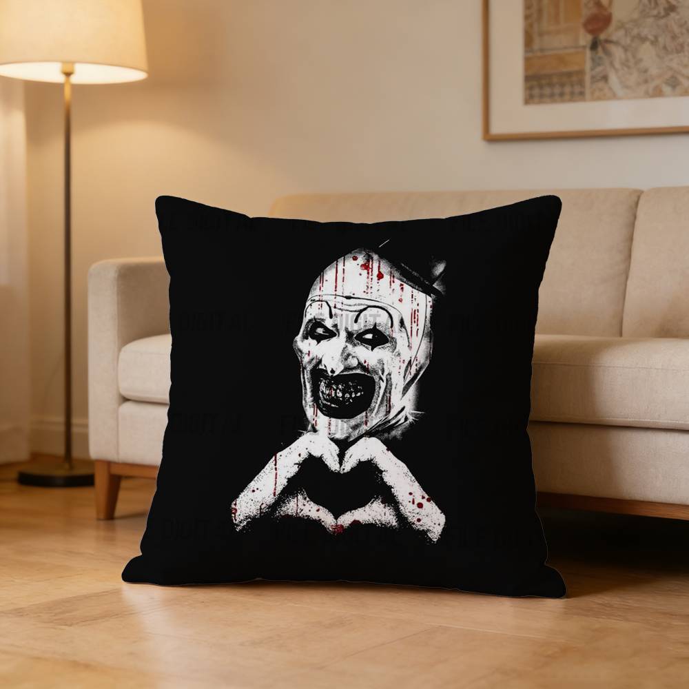 Horror Movie Terrifiers Pillow Case Pattern Printed Pillowcase For Living Room Sofa Cushion Cover