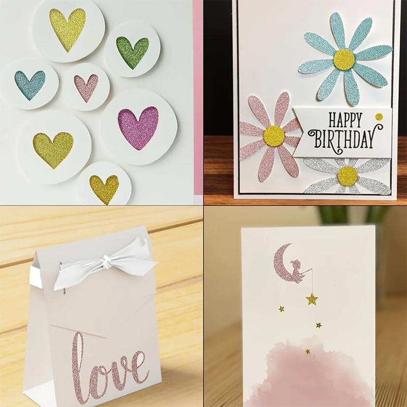 WTEMPO Thick Glitter Cardstock Paper Colored Card Stock for Cricut Card Making Scrapbooking Craft Christmas Decorations, Holiday Party Supplies