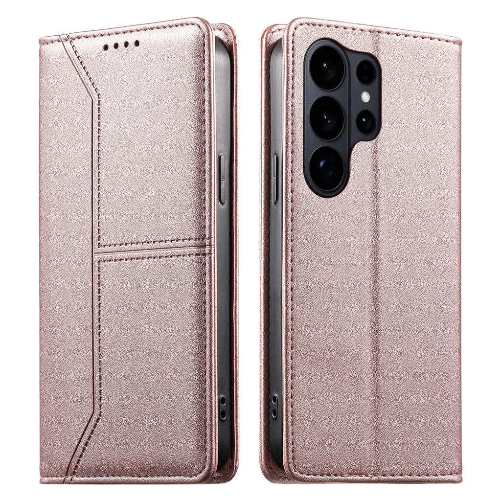 Бизнес Роскошный Прочный Магнитный чехол для телефона Для Samsung S26 Ultra S25 Plus S24 S23 A16 A26 A36 A17 A07 RFID подставка Раскрывающийся чехол