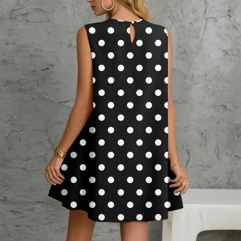 Женский повседневный модный дышащий жилет с круглым вырезом, цветочное праздничное платье с карманами