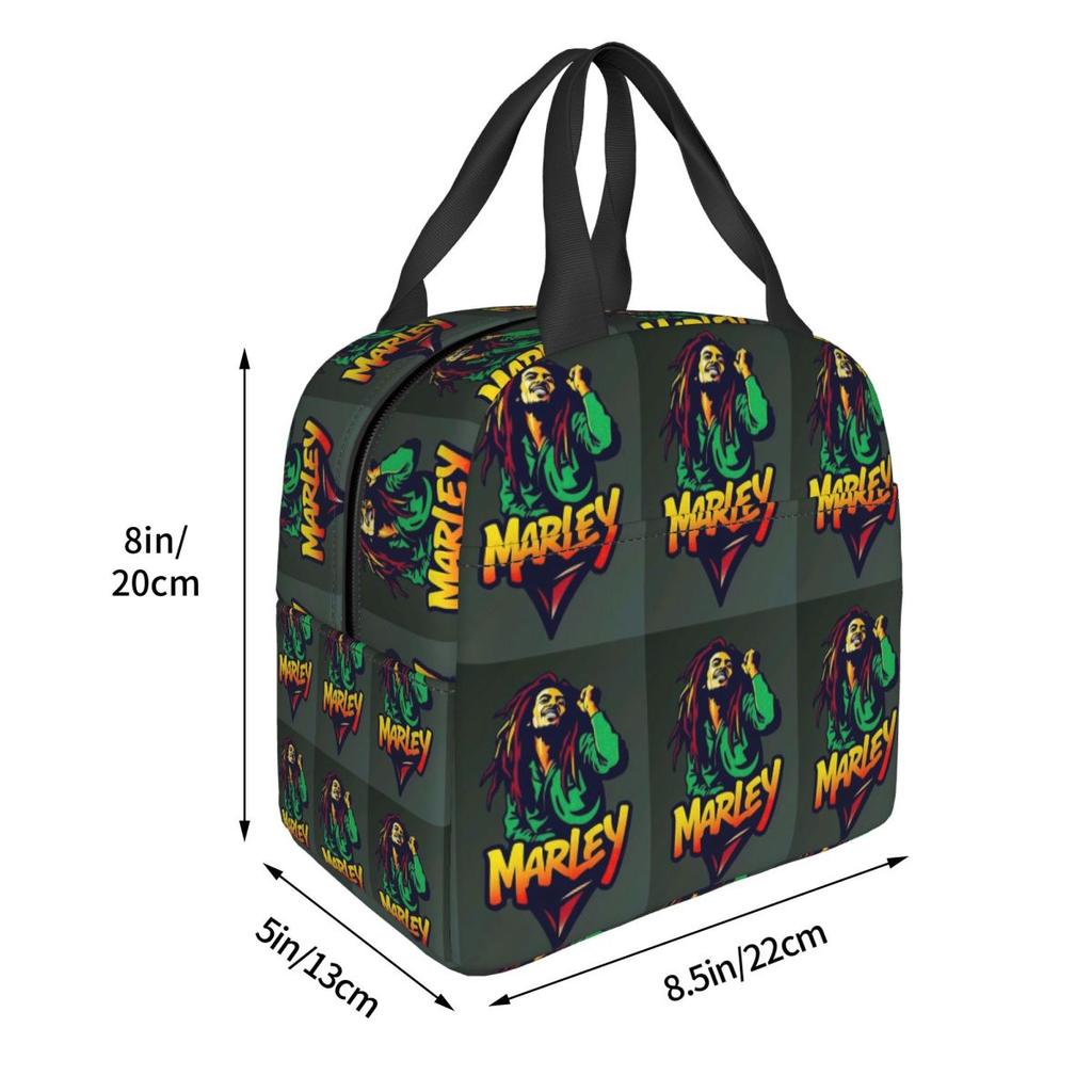 Bob Marley Reggae Insulated Lunch Bag for Women Children Portable Food Boxes Thermal Lunch Box Tote