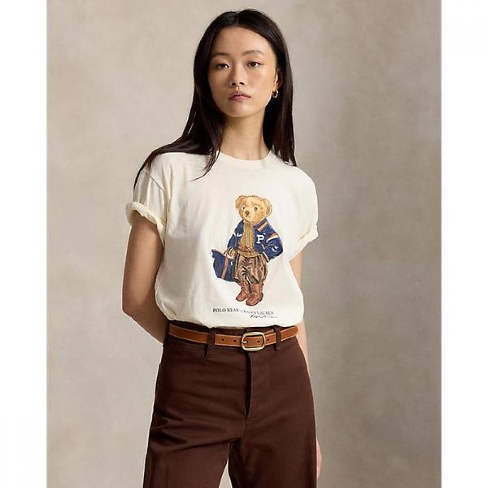 Polo Ralph Lauren Women Cotton Jersey Tee With Polo Bear Wmpoknincu21335100