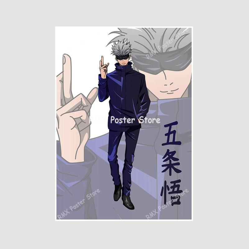 Белые бумажные постеры Jujutsu Kaisen, японские классические аниме-принты, украшение для дома, настенные наклейки, декор для гостиной, бара