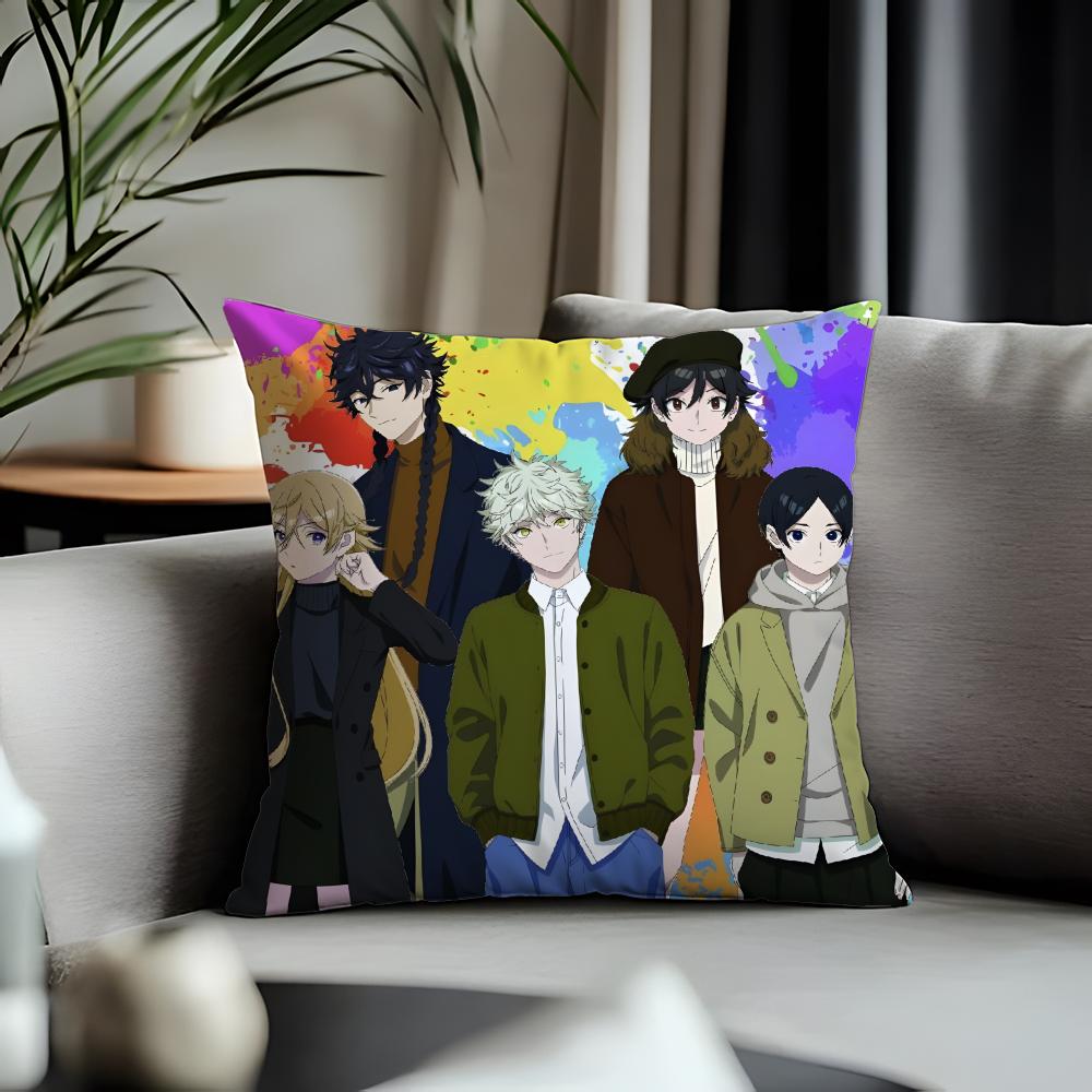 Trending BBlue Periodful Cushion Cover Antidustmite Pillowcase Invisible Zipper Silky Short Plush Sofa Cushion Cover