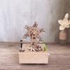 Handmade Wooden Rotating Music Box - Creative Christmas Gift, Desktop Decorative Craft with Musical Mechanism