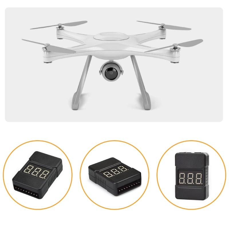 BX100 1S-8S Battery Voltages Meter Tester Liion Battery Monitors Buzzers Alarm for Airplanes Helicopter FPV Racing Drones
