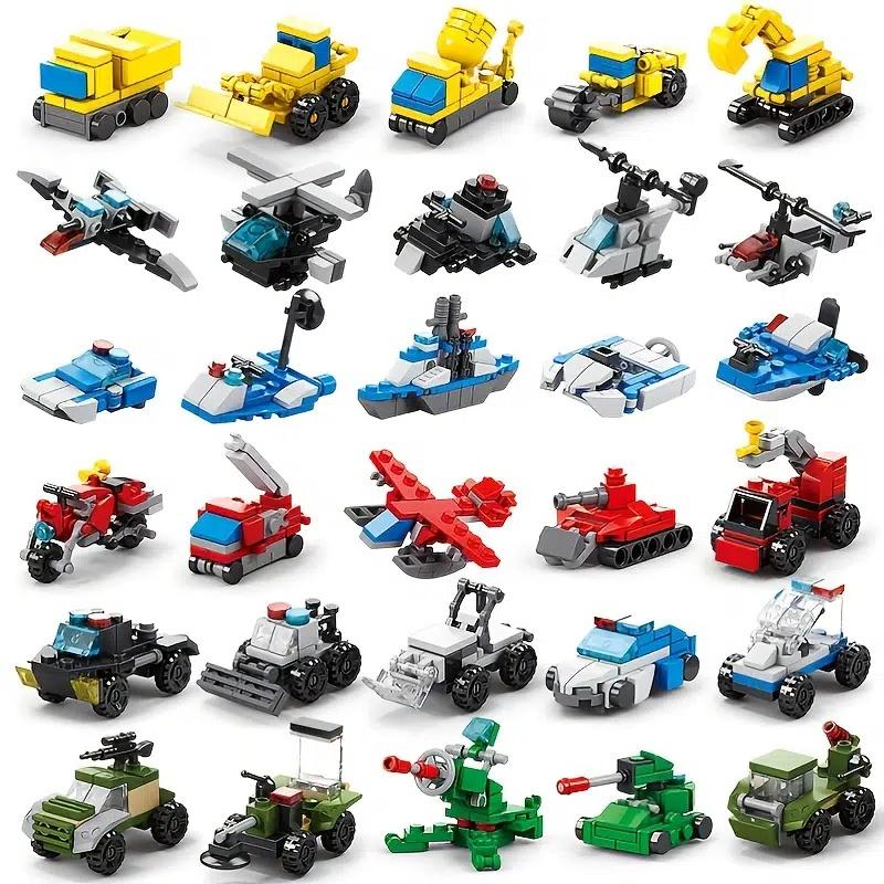 835 шт., 30 стилей, мини-транспорт, танк, самолет, автомобиль, образовательные модели, строительные блоки, детские кирпичи «сделай сам», игрушки для детей