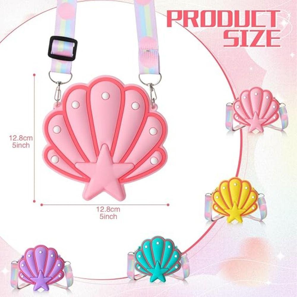 Water-proof Shell Coin Purse Soft Seashell Crossbody Pouch Portable Silicone Shell Bags Travel