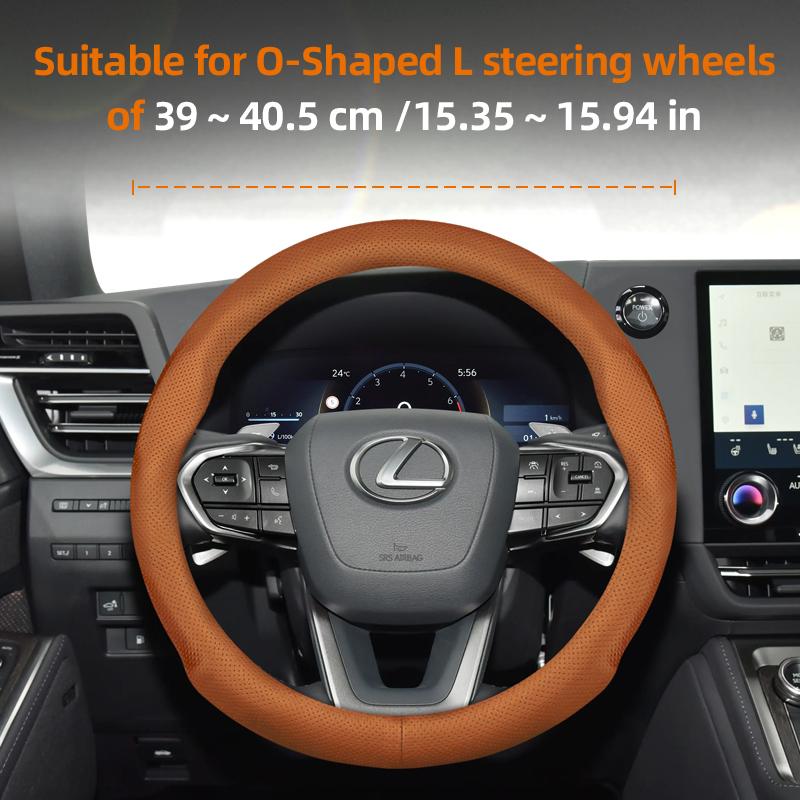 Suitable for Lexus Ultra-Thin Breathable Leather Steering Wheel Cover Suitable for Is250 Gs300 Lx 570 Nx Is350 2019 Es350 Gx460 Is 300 Ls400 QY5