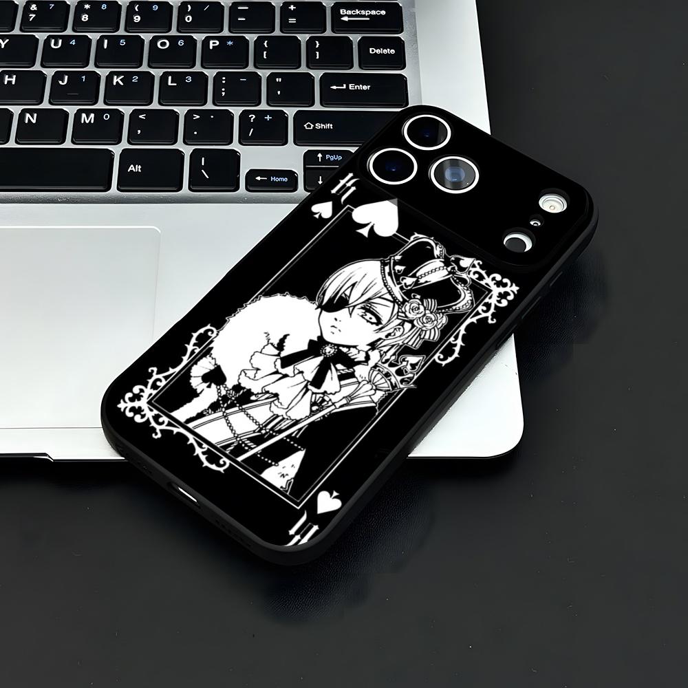 Чехол для телефона Черный дворецкий Для IPhone 17 Air 16 E Pro Max 15 14 13 Mini 12 Pro 11 Max Plus Черный Мягкий чехол