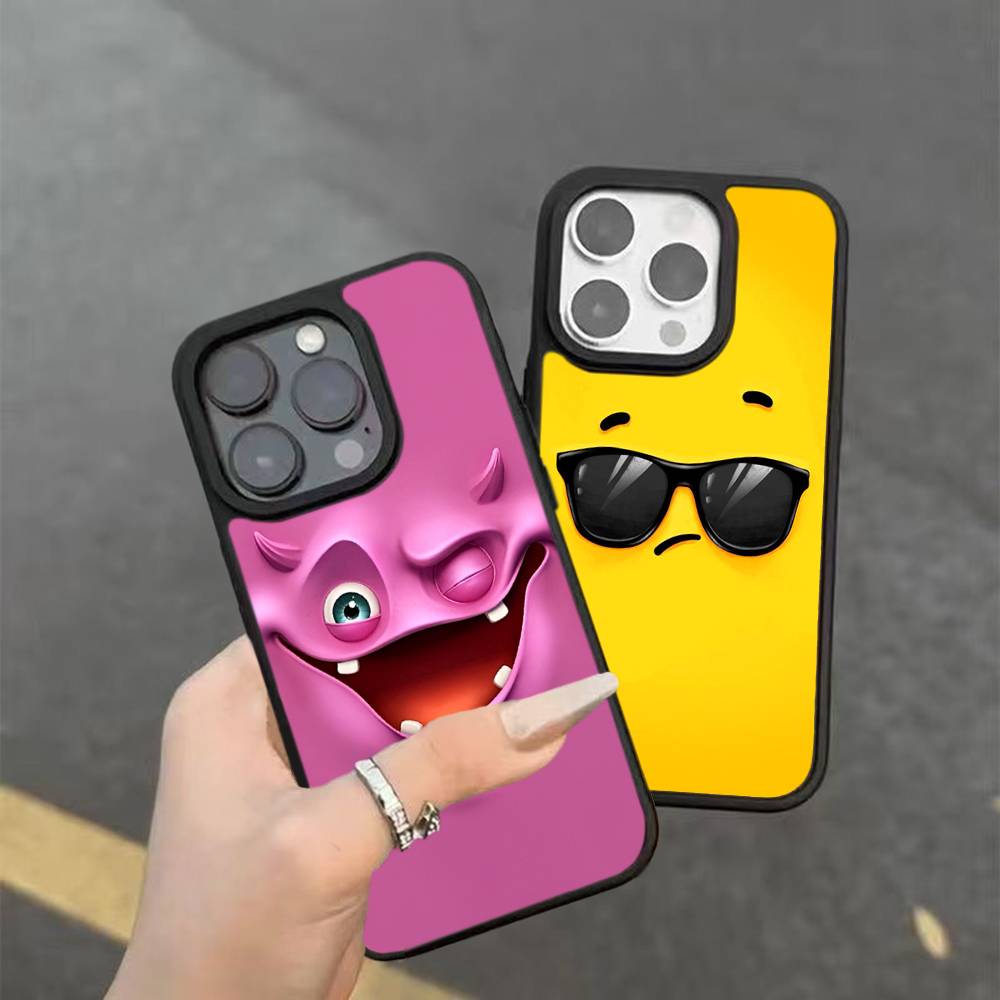 Смешное лицо Для IPhone 17 16 15 14 13 12 11 Mini Pro Max Plus PC+TPU Задняя крышка для телефона