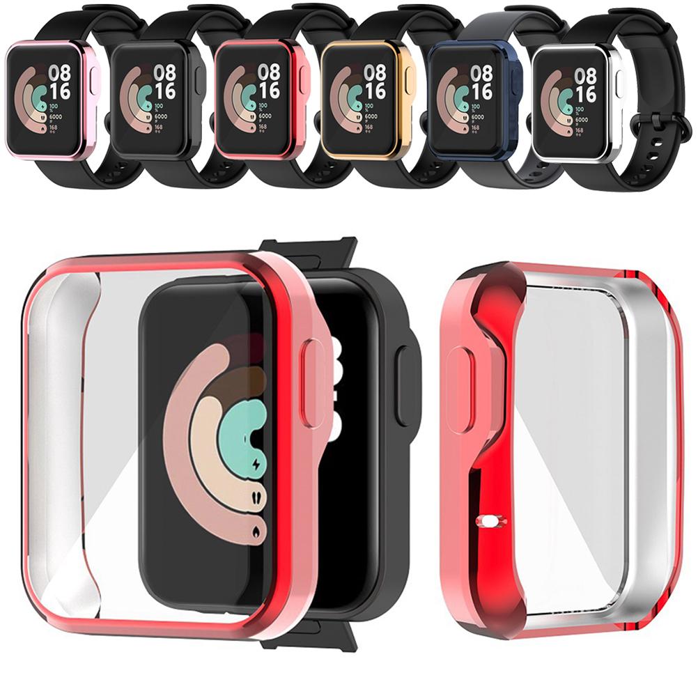Защитный чехол-бампер с защитой экрана Full Coverage из ТПУ для Mi Watch, устойчивый к царапинам, с гальваническим покрытием