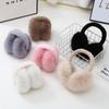 Solid Color Winter Warm Earmuffs Thick Warm Folding Earflap Fashion Plush Ear Warmer