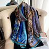Женский шелковый зимний шарф, роскошный дизайнерский принт, женские пляжные шали, модные гладкие женские платки