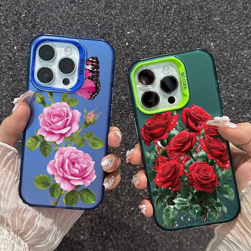 Чехол Rose Flower для iPhone 16 Pro Max Samsung A55 A35 S24 FE Xiaomi Redmi Note 13 Pro 14C Huawei Honor 200 противоударный бампер для телефона с защитой от царапин