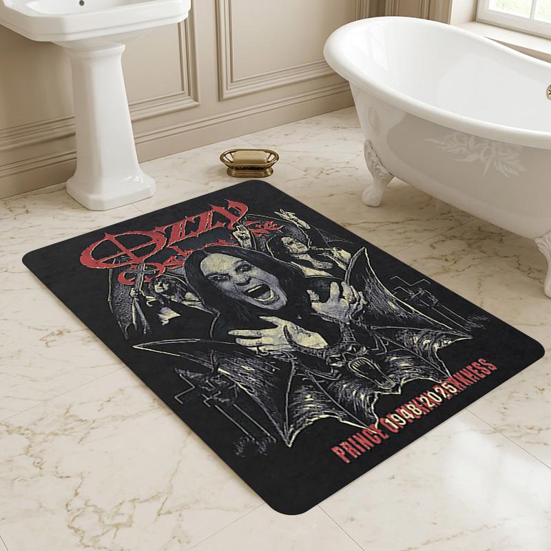 Black Metal Living Room Nonslip Area Rug Soft Carpet For Bedroom Game Playroom Sofa Office Home Decor Doormat Christmas Gift C926632