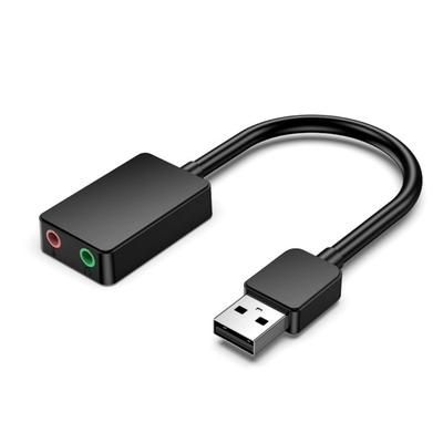 Внешний USB Аудио Адаптер Двойной Порт 3,5 мм для Наушников и Микрофона Для Настольного Компьютера Hifi Звук