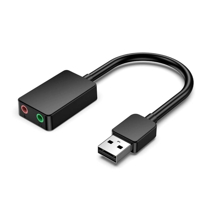 Внешний USB Аудио Адаптер Двойной Порт 3,5 мм для Наушников и Микрофона Для Настольного Компьютера Hifi Звук