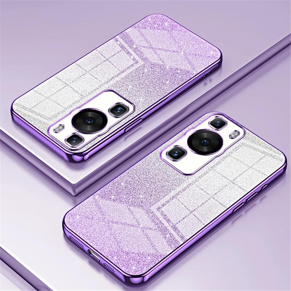 Роскошный чехол с градиентным блестящим покрытием для Huawei P40 P60 P50 P30 Lite Pro P20 P Smart 2021 Mate 20 30 40 50 60 Pro, мягкий чехол