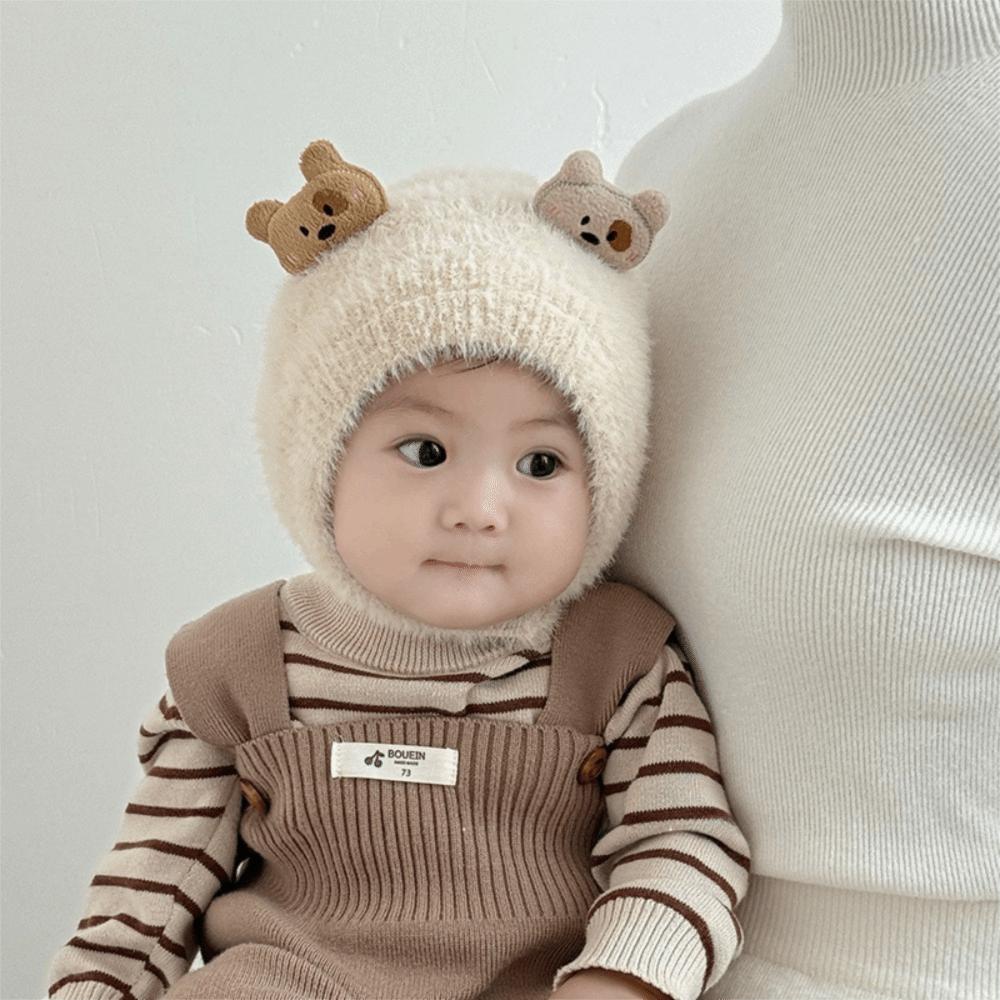 Plush Baby Hat Soft Earflap Hat Cute Baby Bonnet Infant Daily
