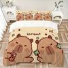 Capybara Friendship Print 3Pcs Bedding Setduvet Cover With 2 Bedropillowcase Home Birthday Gift