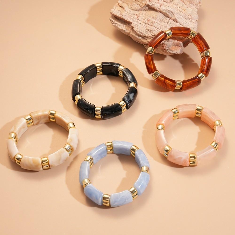 Wide Exaggerated Bracelet Geometric Retro Hand Ring Simple Acrylic Bangle Decoration