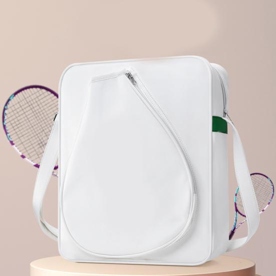 Tennis Bag Tennis Sling Crossbody Bag Large Capacity Faux Leather Racket Bag for Badminton Pickleball