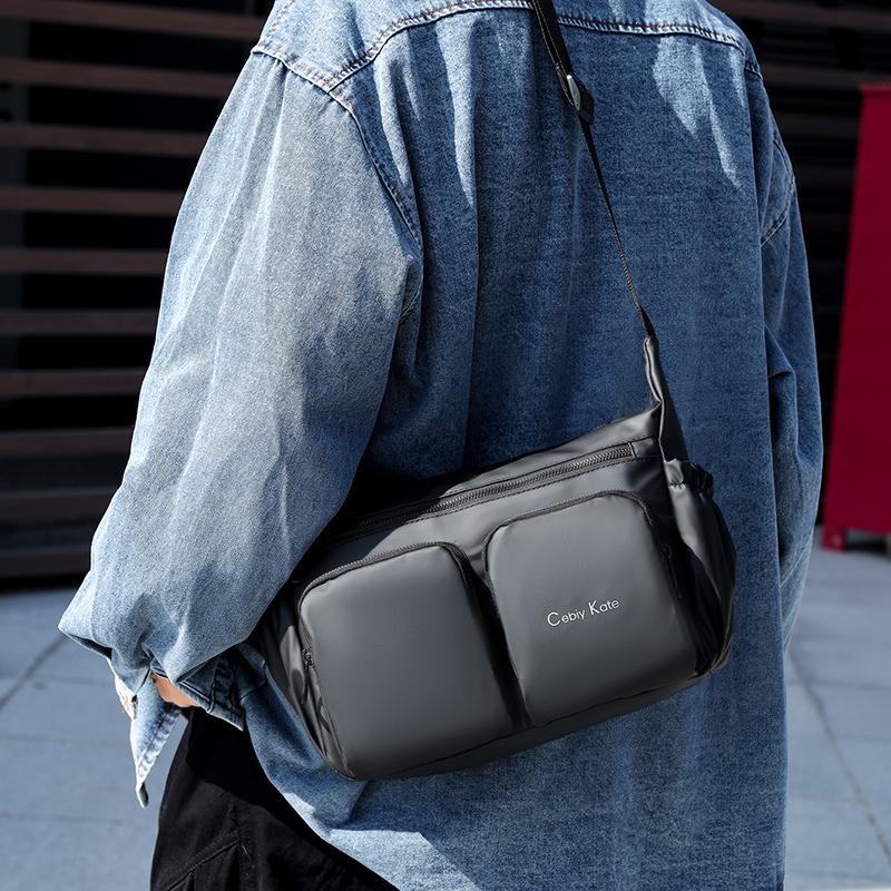 Men's Crossbody Bag Multifunctional Shoulder Bag Sports Chest Bag Waterproof Small Hobo Bag
