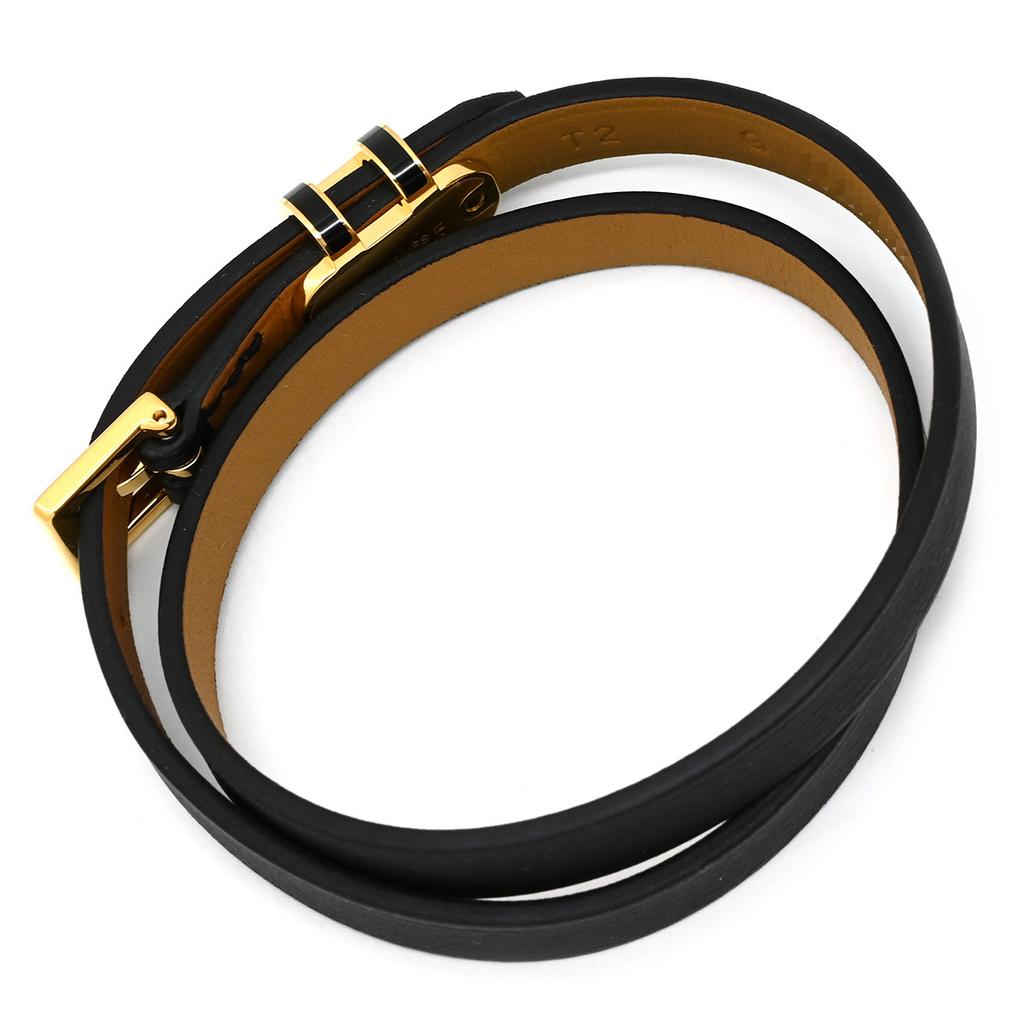 HERMES H500349 Pop ash Pop H Double Tourbracelet Vaux Swift/metal Array