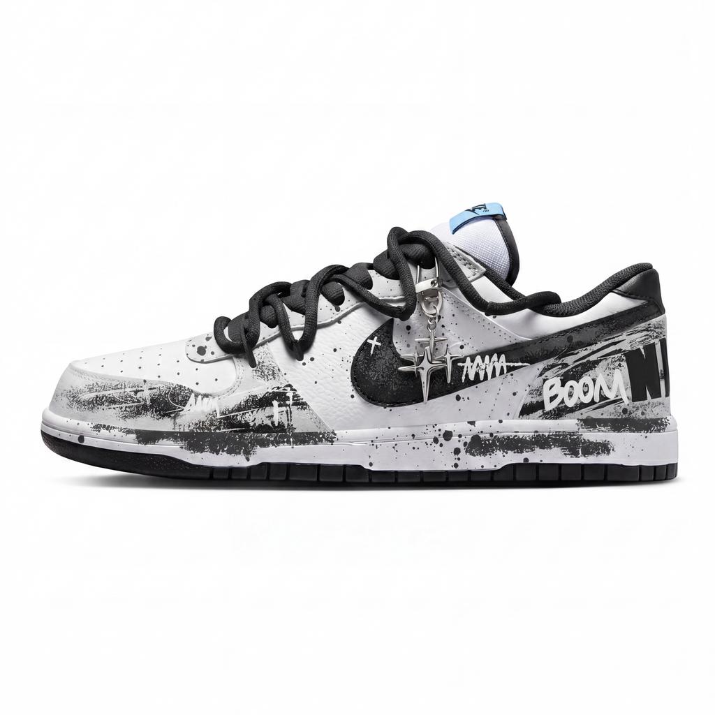 Nike Big Black White Prologue Slip Resistant Abrasion Resistant Low top Skateboard Shoes Men's Black 355152-107(Team1887-)