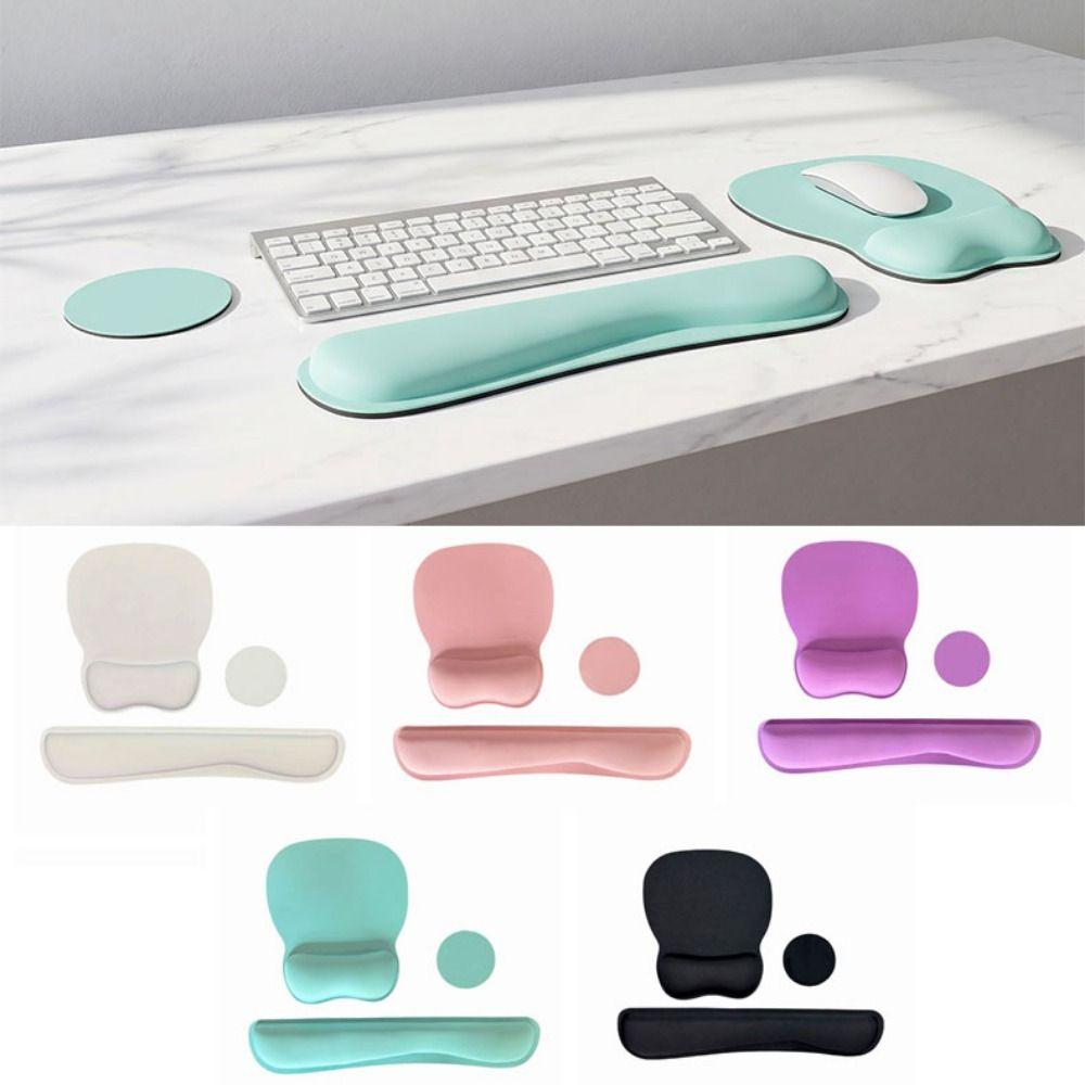 3Pcs Comfortable Mouse Wrist Support Pad Non-Slip Base Wristband Mouse Mat Desktop Accessories