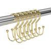 Chrome Shower Curtain Hooks Double Sided,Rust Proof Double Shower Curtain Rings for Bathroom Shower Rods, Anti-Drop Double Shower Rings for Curtain,