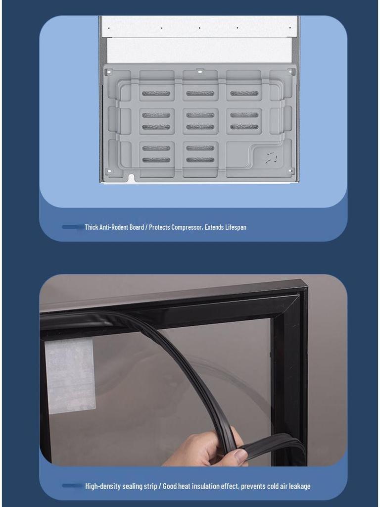 Compact Ice Bar Refrigerator: Dual-Zone Cooler for Home Use, Tea, Wine, and Samples, 110V Power, Temperature-Controlled Display Cabinet.