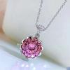 New Fashion Trend 925 Silver Inlaid 5A Zircon Rich Woman Series Lotus Gemstone Necklace for Ladies