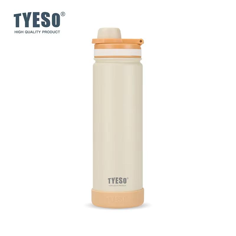 TYESO 750ML Portable Sports Cold Water Bottle with Non-slip Thick Sleeve Leakproof Outdoor Drinking Cup for Daily Use
