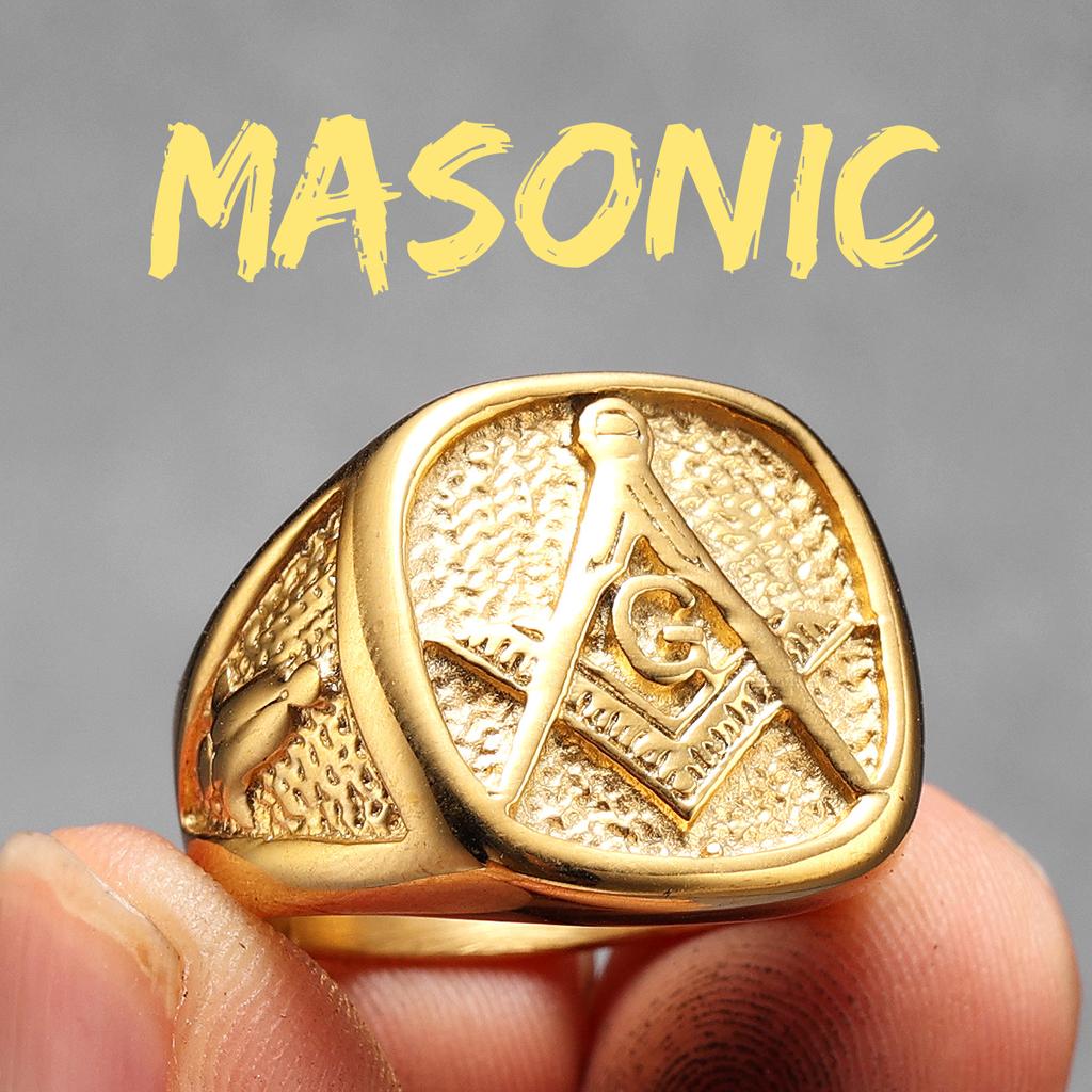 Роскошные масонские мужские кольца из нержавеющей стали, ювелирные изделия в стиле панк-рок, классные вещи, модные аксессуары для женщин, подарок