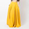 Women Maxi Skirt High Waist A-Line Solid Color Skirt with Pockets Loose Fit Pleated Long Skirt