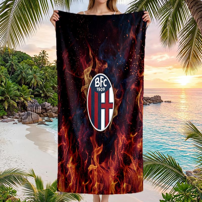 Bologna FC print Quick Dry Beach Towel Microfiber Absorbent Portable Travel Swimming Towel