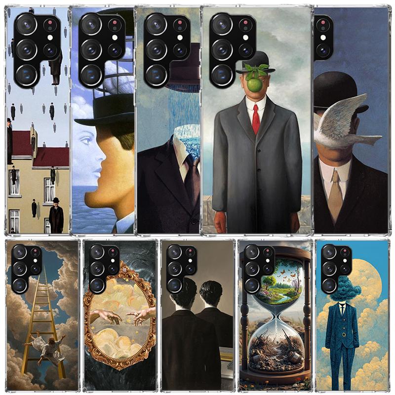 Rene Magritte Art Phone Case For Samsung Galaxy S24 S25 Edge S26 Ultra S22 S23 Plus S21 + S20 FE Soft TPU Back Cover Galaxy S22