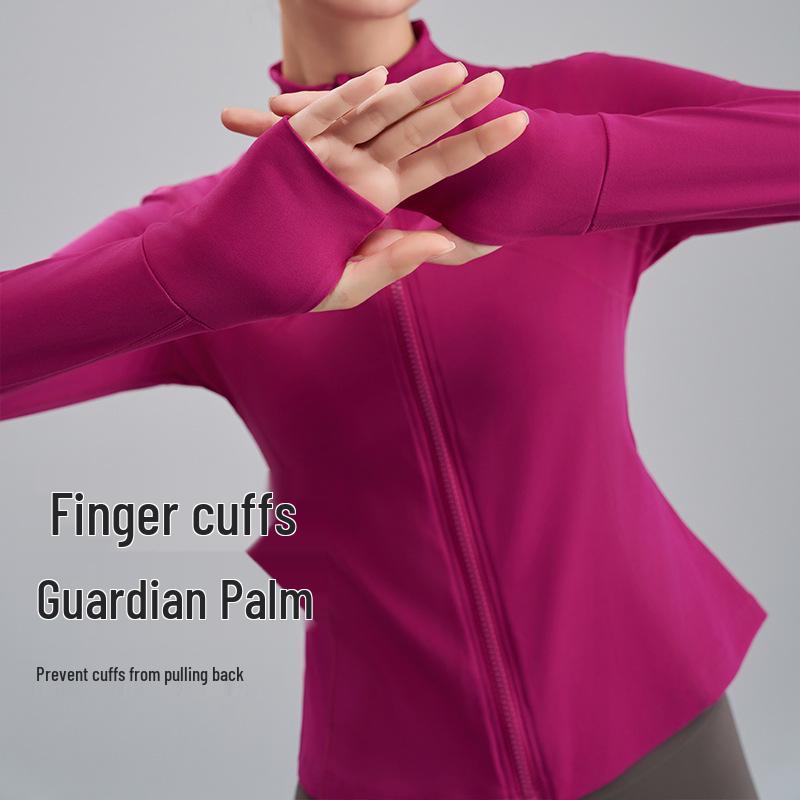 Женская облегающая куртка для йоги с длинным рукавом Nude Feel: Воротник-стойка, Высококачественная осенне-зимняя одежда для фитнеса