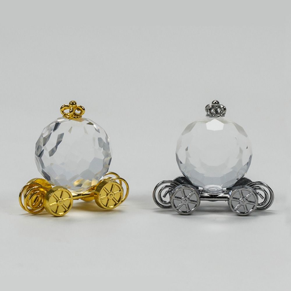 Mini Crystal Carriage Exquisite Table Ornaments Crystal Pumpkin Car Office Home Decoration