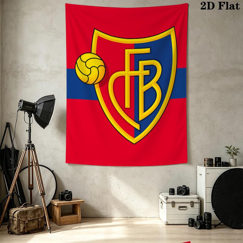 Footballclub Basel Wall Tapestry Aesthetic Wall Hanging Printed Fabric Blanket Decorative Tapestries For Bedroom Living Room Home Decor