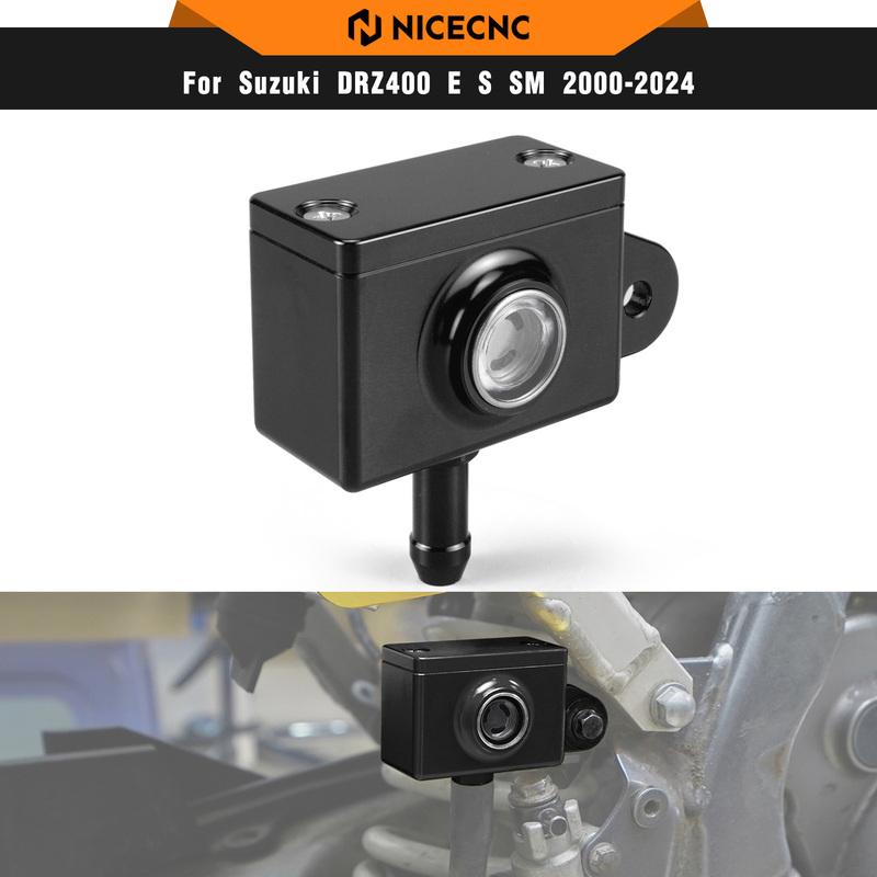 NICECNC For Suzuki DRZ400S DRZ400SM DR-Z 400S DR-Z 400SM 2000-2024 Aluminum Rear Brake Master Cylinder Reservoir Cover Cap