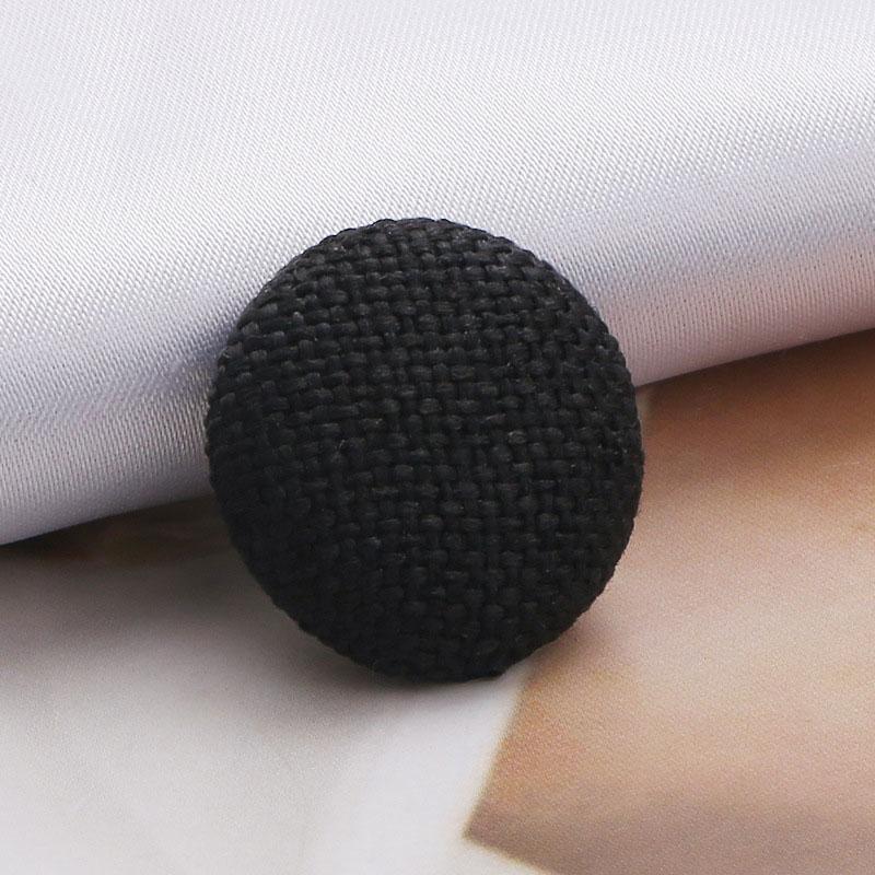 10 шт. декоративные круглые льняные пуговицы для одежды «сделай сам», покрытые тканью, металлические пуговицы