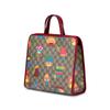 Gucci Forest Mushroom Print Logo Canvas And Leather Tote Bag Kids tote bags Ebony Burgundy 605614-22BBN-8682