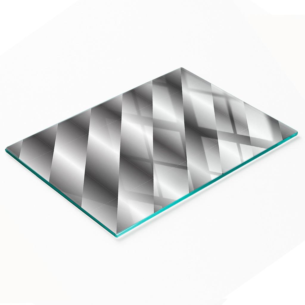 Glass Kitchen Serving Board with Abstract Stripes Graphics 80x52 cm