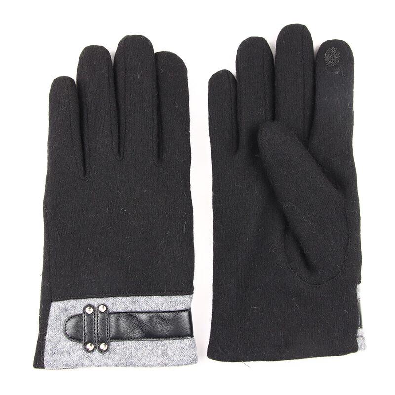 Hengyuanxiang Men's Wool Plush-Lined Touchscreen Gloves