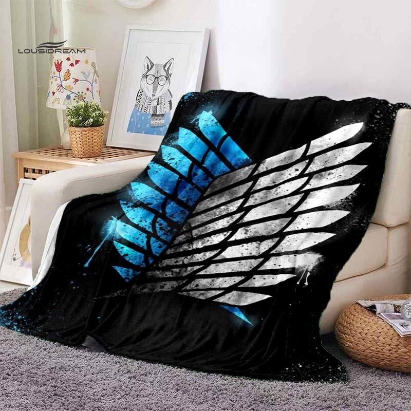 Атака на Титанов, дизайн логотипа, одеяла для кроватей, дома, путешествий, фланелевое одеяло для взрослых, для дивана, кровати, гостиной, дивана, ребенка, сохраняющее тепло