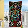 Tattoo Style Beach Towel High Absorbency & Quick-Dry Comfortable Lightweight Suitable for Swimming, Gym, Camping, Yoga Vacation